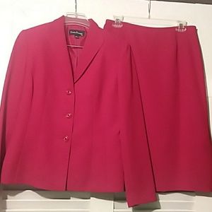 Evan-Picone Red Skirt Suit Set